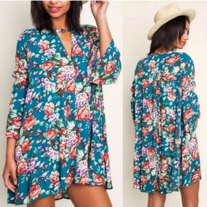 Umgee women's floral boho dress size S spring vacation cruise